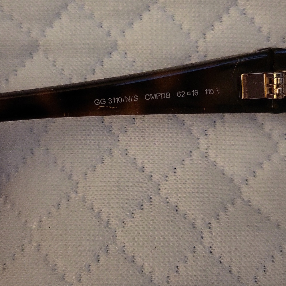Gucci Black Tortoiseshell Crystal GG Logo Womens Glasses FRAMES ONLY - Picture 8 of 12